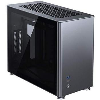 Jonsbo A4 Mini-ITX Case - Caja de ordenador con vidrio templado gris y puertos USB 3.0