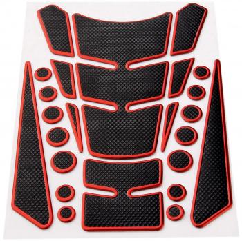 Calcoman¨ªa de la Etiqueta del Protector del coj¨ªn del Tanque de Combustible del Gas 3D para Honda Yamaha Suzuki Kawasaki Rojo