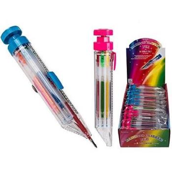 BigBuy School - Bolígrafo Multicolor con Purpurina Rainbow - V0300898