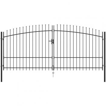 vidaXL Double Door Fence Gate with Spear Top 400x225 cm