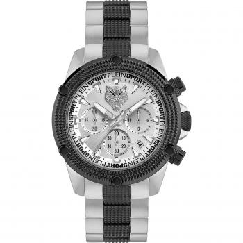 Hurricane Chrono Stainless Steel Watch - Plein Sport, Gray male, Size: ONE SIZE