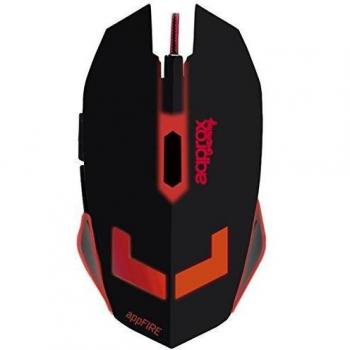 Approx Gaming APPFIRE - Ratón para gaming, 13 x 7.2 x 4, negro y rojo