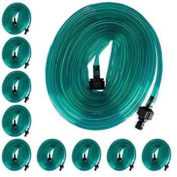Mangueras de Riego para Jardín Relaxdays - 10 Unidades, Listas para Usar, Aspersión, 8.2 Metros, Color Verde