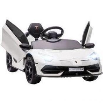 Coche eléctrico infantil Lamborghini Homcom con mando blanco