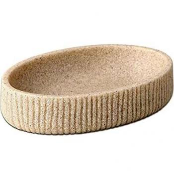 TATAY Jabonera Colección Sobremesa Saigón, de Poliresina, Beige, Medidas 12,9 x 8,9 x 2,7