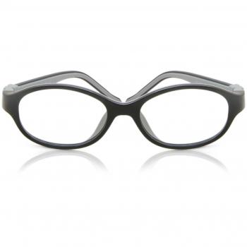 SmartBuy Kids Oval Full Rim Plastic Prescription Glasses - Black, Size 45, Blue Light Block Available, Free Lenses