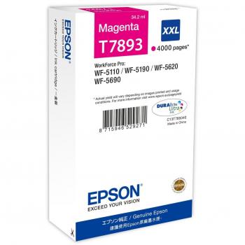 Epson C13T789340 Cartucho de Tinta Magenta XXL, Alta Capacidad, 4000 Páginas, Compatible con WorkForce Pro WF-5110/WF-5190/WF-5620/WF