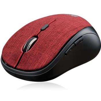 Adesso iMouse S80R Wireless Optical Mouse, Ambidextrous, 1600 DPI, 2.4GHz RF, Mini, 5-Button, Red Fabric
