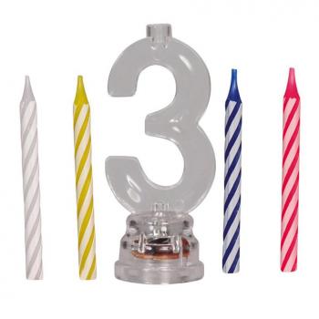 Portavela Led Nº 3 con 4 Velas, de 13 cm