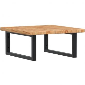Estante de lavabo de pared de acero y madera maciza de roble Vidaxl 758796