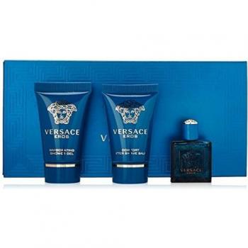 Versace Eros Men's Travel Gift Set - EDT 5ml, Aftershave Balm 25ml, Shower Gel 25ml
