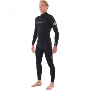 Rip Curl Dawn Patrol Chest Zip 3/2 mm Neopreno Negro Steamer de Manga Larga