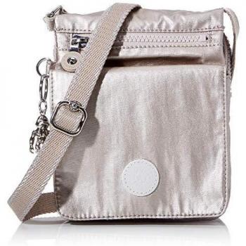 Kipling NEW ELDORADO Bolso bandolera, 20 cm, 1 litros, Plateado