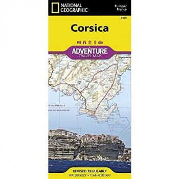 Mapa de Aventura Korsika 1:200.000 - National Geographic, con atracciones históricas y áreas protegidas