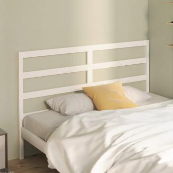 Cabecero para cama blanca 126x4x100cm madera maciza de pino