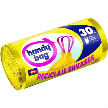 Handy Bag Bolsas de Basura 30L, Reciclaje Envases, Extra Resistentes, 15 Bolsas