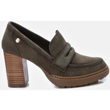 Mocasines de mujer de piel con tacón de 8 cm