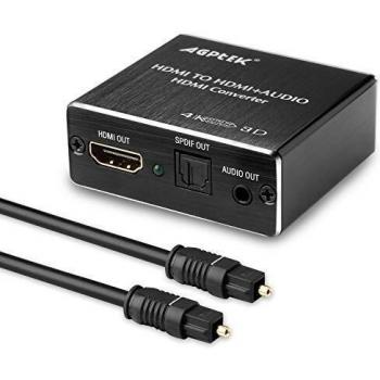 (SPDIF + 3.5 mm) HDMI Audio Extractor Ultra HD 4K x 2K / TOSLINK óptico de salida de audio de 3,5 mm + audio con cable de fibra óptica