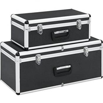 SengentoStyle Opbergkoffers 2 st aluminium zwart