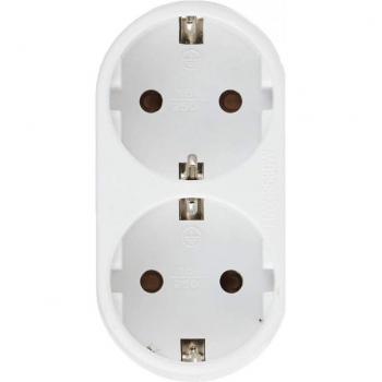 Garza Adaptador Doble Frontal con Toma Tierra