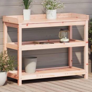 Mesa de Plantación con Estantes de Madera Douglas 108x45x86,5 cm Marrón, Impregnado natural, Pino natural