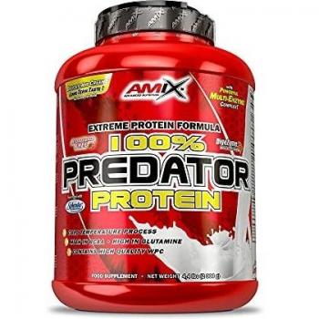 AMIX, Proteínas para Aumentar Masa Muscular con Sabor Cookie y Crema, Predator en Formato Bote de 2 Kg, Ayuda al Crecimiento Muscular, Libre de Aspartamo, Ideal para Batidos de Proteínas