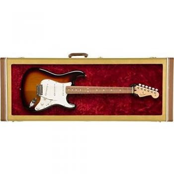 Fender Tweed Electric Guitar Display Case with Window and Plush Red Interior