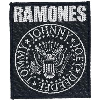 Ramones Classic Seal Unisex Parche negro-blanco, 100% poliéster,