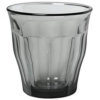 DURALEX SET DE 4 VASOS 25CL GRIS PICARDIE - Set de Vasos de Vidrio Duraderos y Resistentes, Presentación Elegante, Versátiles para Bebidas Frías y Calientes, Aptos