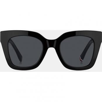 Tommy Hilfiger Women's Black Cat Eye Sunglasses with Grey Lenses