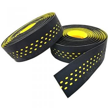 Cinta de manillar DEDA Presa Negro-Amarillo - Cinta de manillar tres en uno