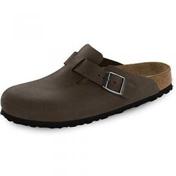 Birkenstock Gray Oiled Leather Soft Footbed Mules for Men, Size 8 US