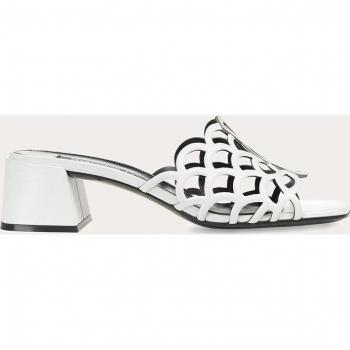 Sergio Rossi White Leather Mermaid Heeled Sandals Size 36