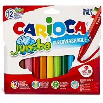 Carioca - Bolsa de cartón con 12 rotuladores de colores Jumbo