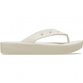Crocs Women's Classic Platform Flip Flop - Beige - Size UK 6