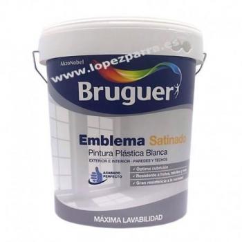 PINTURA PLÁSTICA SATINADO BLANCO EMBLEMA 15L BRUGUER