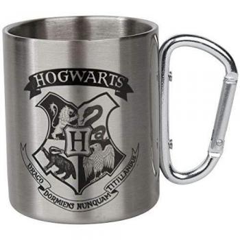 Harry Potter Taza unisex Hogwarts con mosquetón, color plateado, talla única