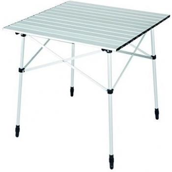 Mesa de Camping Alta Regulable de Aluminio Sevilla 70 x 70 cm Plateada