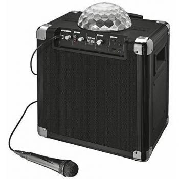 Trust Urban Fiësta Disco - Altavoz inalámbrico con iluminación para eventos, color negro