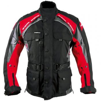 Roleff Racewear 7822 Liverpool Chaqueta de Motorista, Tamaño S, Negro/Rojo