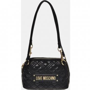 Bolso de hombro mini negro acolchado con cierre cremallera Love Moschino
