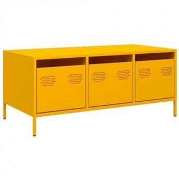 Mesa de centro acero laminado en frío amarillo 101,5x50x43,5 cm