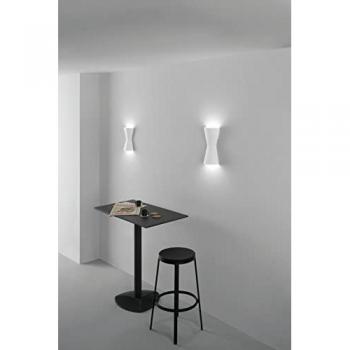 Aplique Clepsidra de Yeso Blanco Pintable con Luz Doble 38 cm