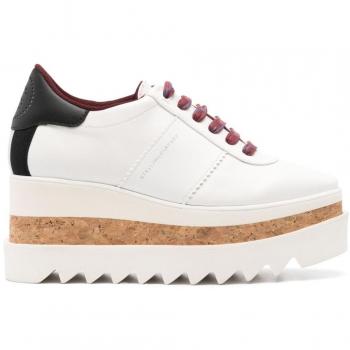 Stella McCartney Women's Sneak-Elyse Wedge Sneakers in White | Size 40 | 810363E001799001