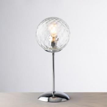 Lámpara de Mesa Moderna Demetra Cromo 1 Luz E14 con Esferas de Vidrio Transparente
