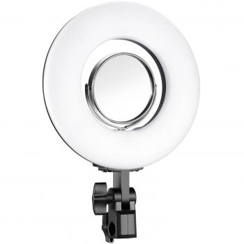 Neewer Regulable Mini LED Anillo de Luz 19,5cm Externo 24W 5500K con Espejo de 9cm para Blog de Belleza Maquillaje Selfie Estudio Retrato Video Fotografía