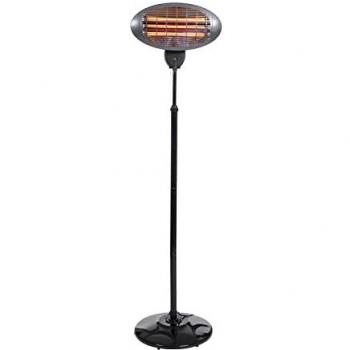 Kekai Estufa de Cuarzo para Exterior 2000W con Altura Ajustable de 120-210 cm y 3 Tubos Radiantes