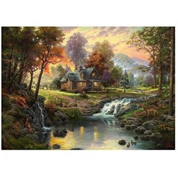 Puzzle 1000 Piezas Thomas Kinkade - Holzhaus am Bach (Schmidt Spiele 58445)