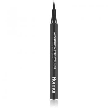 Flormar Midnight Matte Eyeliner, Eyeliner with Wide Felt Tip, Matt Effect, Shade 01 Black, 1.2 ml