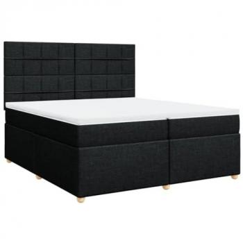 Cama box spring con colchón tela negro 200x200 cm Vidaxl Negro